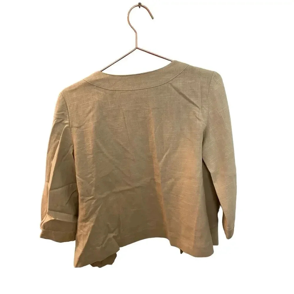 Mac & Jac Brown Long Sleeve Open Front Short Jackets Size 6 - Picture 3 of 4